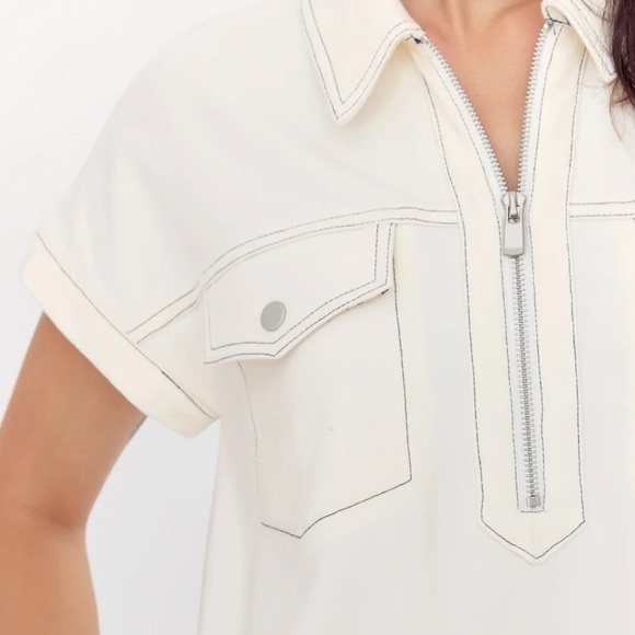 Greylin Cream White Zip-Up Shift Dress Small - Picture 5 of 10